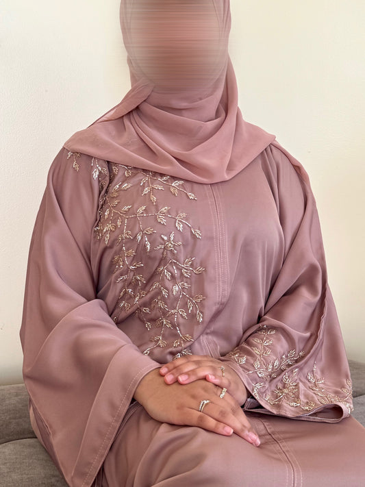 Husnaa Abaya in Blush Pink - (Closed Abaya)